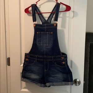 Denim Jumper with attached shorts as bottom